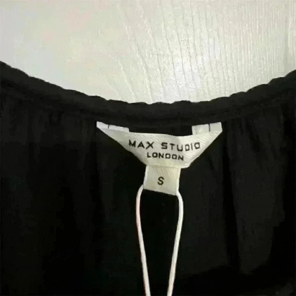 Max Studio Women's Black Bubble Short Sleeve Textured Blouse Size S - Picture 4 of 9